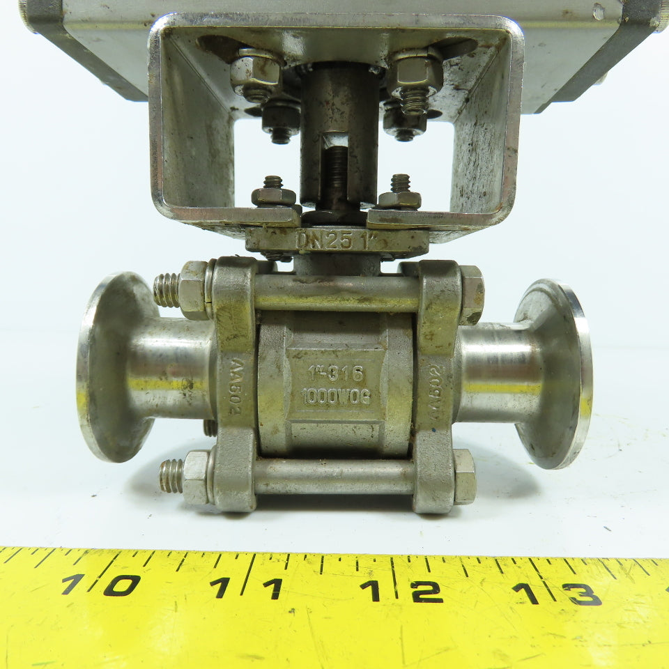 VNE PN 1" 316 Stainless Steel Sanitary Valve W/ Pneumatic Actuator