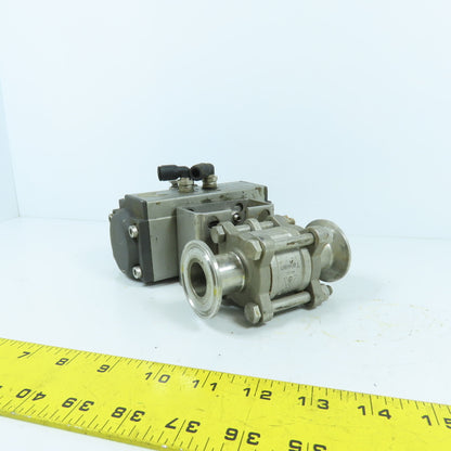 VNE PN 1" 316 Stainless Steel Sanitary Valve W/ Pneumatic Actuator