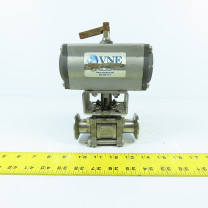 VNE PN 1" 316 Stainless Steel Sanitary Valve W/ Pneumatic Actuator