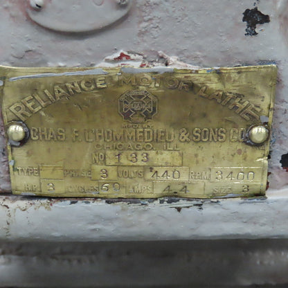 Chas.F. L'Hommedieu & Sons No. 133 3Hp 440V Pedestal Buffer 3400RPM 1-1/4" Arbor