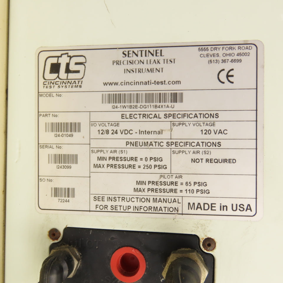 Cincinnati Test Systems I24-1WB2E Sentinel I24 Precision Leak Test Instrument