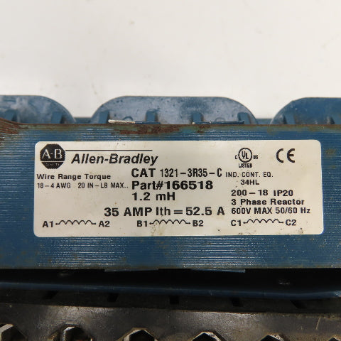 Allen Bradley 1321-3R35-C 3-Phase Line Reactor 600V Max 35A 1.2mH