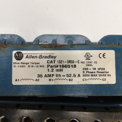 Allen Bradley 1321-3R35-C 3-Phase Line Reactor 600V Max 35A 1.2mH