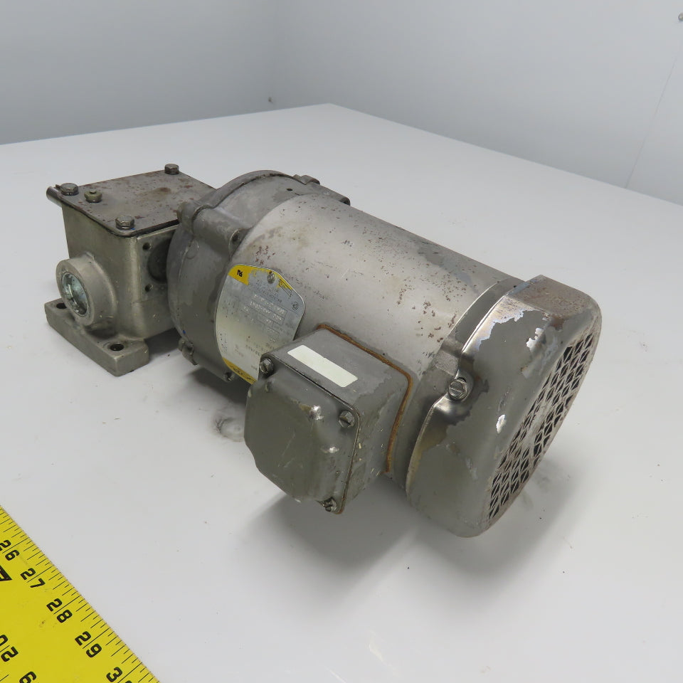 Baldor KM3454 1/4HP Electric Gear Motor 3Ph 230/460V