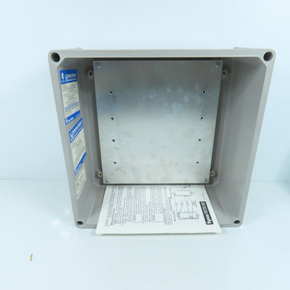 Vynckier Type APO 11x11x5" Fiberglass Electrical Enclosure Backplate & Clear Top
