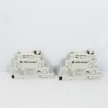 Allen Bradley 700-HLT1U* Ser A Terminal Block Relay W/ 700-TBR24 Lot Of 2