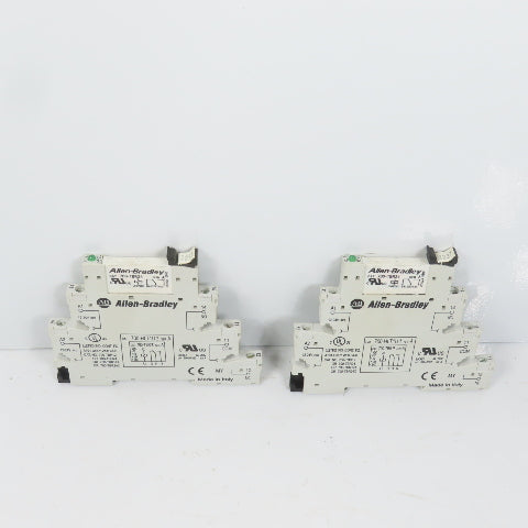 Allen Bradley 700-HLT1U* Ser A Terminal Block Relay W/ 700-TBR24 Lot Of 2