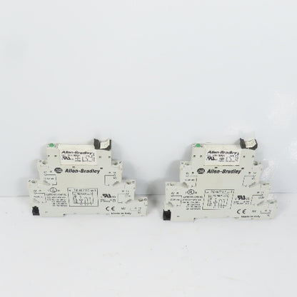 Allen Bradley 700-HLT1U* Ser A Terminal Block Relay W/ 700-TBR24 Lot Of 2
