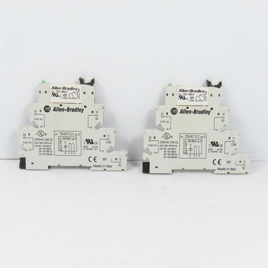 Allen Bradley 700-HLT1U* Ser A Terminal Block Relay W/ 700-TBR24 Lot Of 2