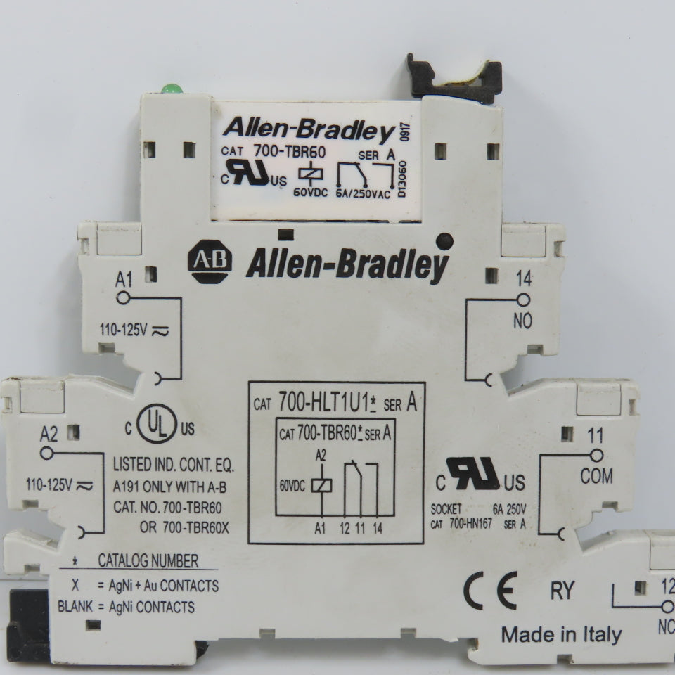 Allen Bradley 700-HLT1U1* Ser A Terminal Block Relay W/ 700-TBR60