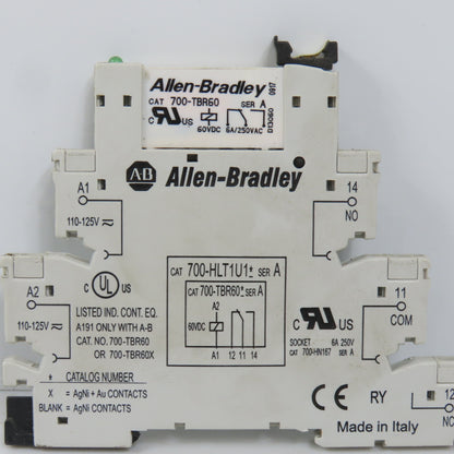 Allen Bradley 700-HLT1U1* Ser A Terminal Block Relay W/ 700-TBR60