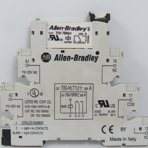 Allen Bradley 700-HLT1U1* Ser A Terminal Block Relay W/ 700-TBR60