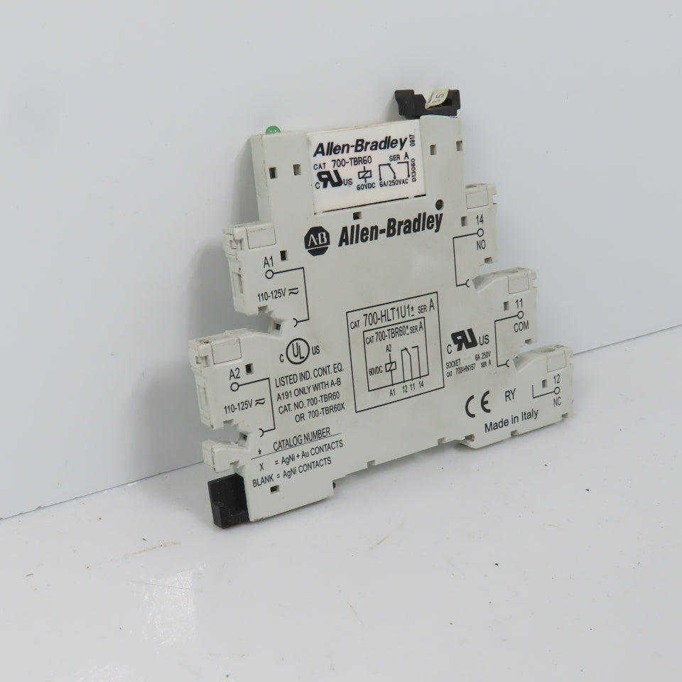 Allen Bradley 700-HLT1U1* Ser A Terminal Block Relay W/ 700-TBR60