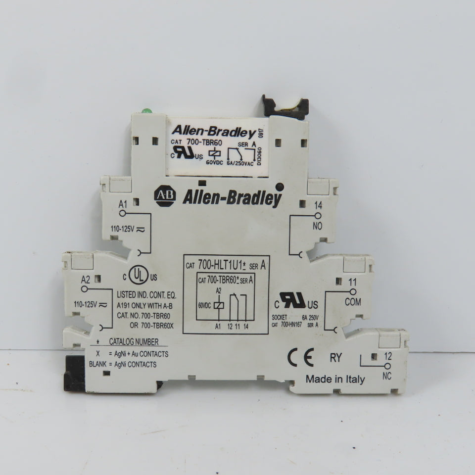 Allen Bradley 700-HLT1U1* Ser A Terminal Block Relay W/ 700-TBR60