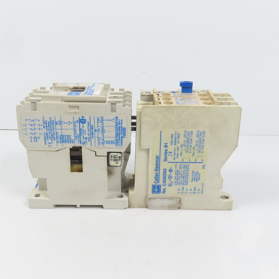 Cutler Hammer AE16BNS0 10A 600V 5HP Power Contactor 120V Coil C306DN3 Overload