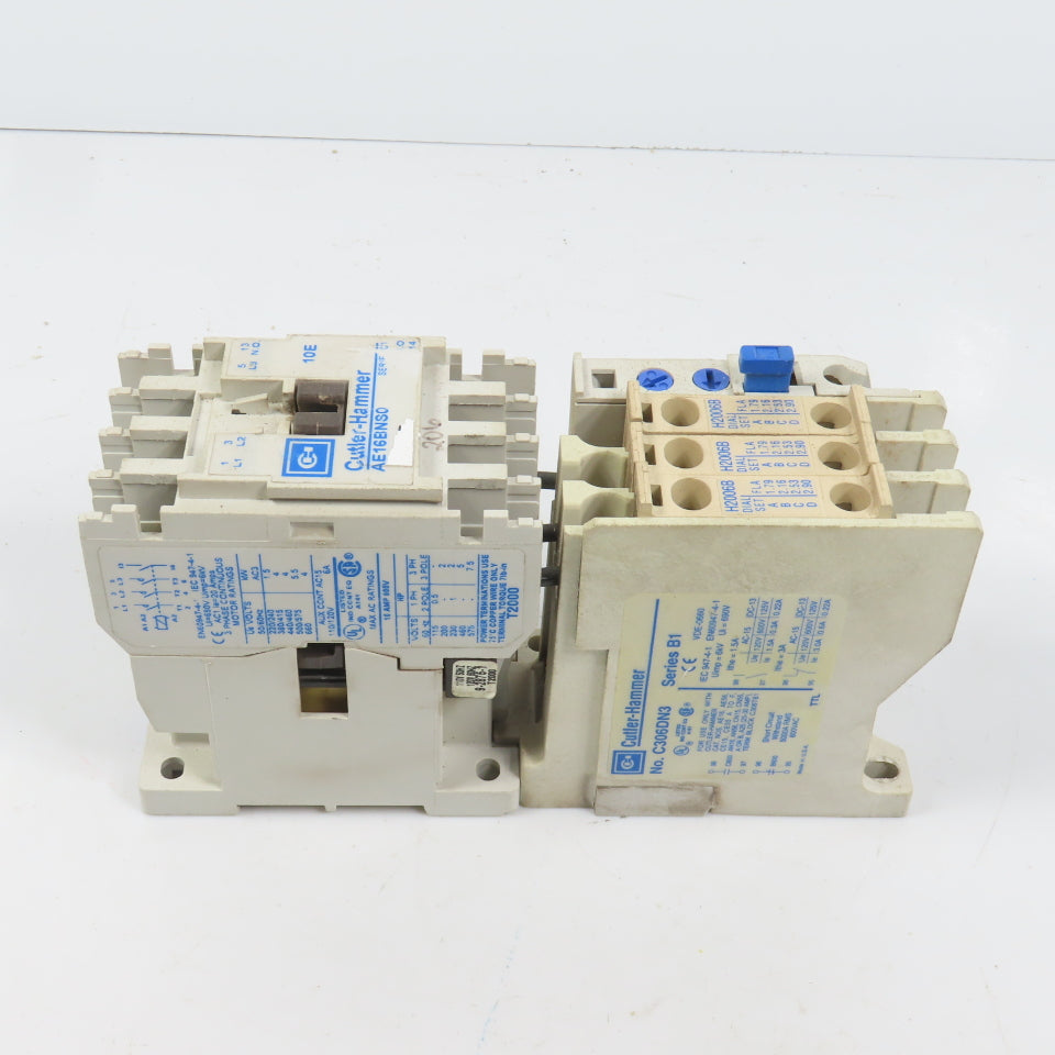 Cutler Hammer AE16BNS0 10A 600V 5HP Power Contactor 120V Coil C306DN3 Overload
