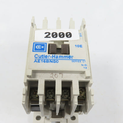 Cutler Hammer AE16BNS0 10A 600V 5HP Power Contactor 120V Coil