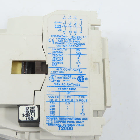 Cutler Hammer AE16BNS0 10A 600V 5HP Power Contactor 120V Coil