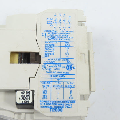 Cutler Hammer AE16BNS0 10A 600V 5HP Power Contactor 120V Coil