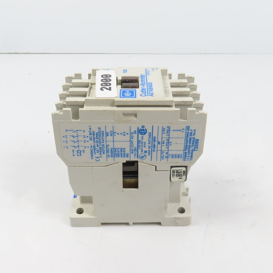 Cutler Hammer AE16BNS0 10A 600V 5HP Power Contactor 120V Coil