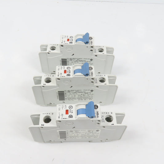 Allen Bradley 1489-A1C100 Ser A 10A Single 1 Pole Circuit Breaker Lot Of 3