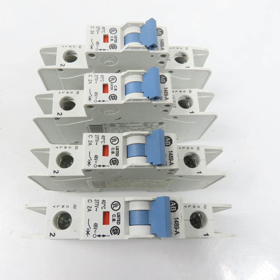 Allen Bradley 1489-A1C020 Ser A 2A Single 1 Pole Circuit Breaker Lot Of 4
