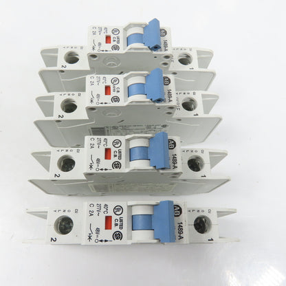 Allen Bradley 1489-A1C020 Ser A 2A Single 1 Pole Circuit Breaker Lot Of 4