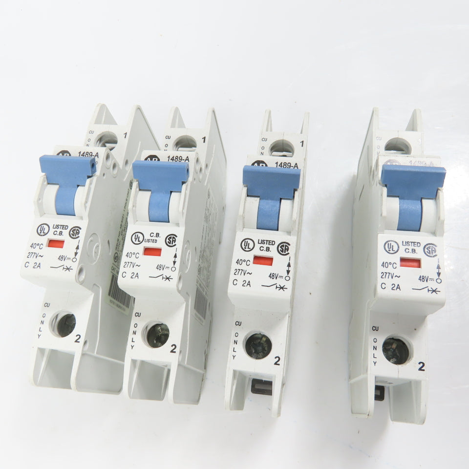 Allen Bradley 1489-A1C020 Ser A 2A Single 1 Pole Circuit Breaker Lot Of 4
