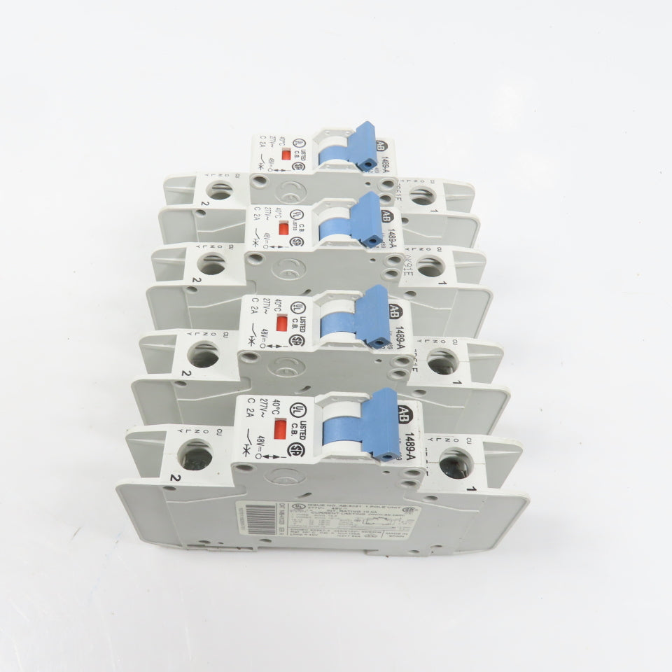 Allen Bradley 1489-A1C020 Ser A 2A Single 1 Pole Circuit Breaker Lot Of 4