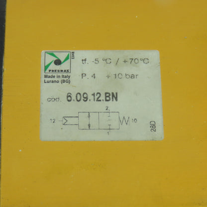Pneumax 6.09.12.BN Pneumatic Block Valve 10 Bar