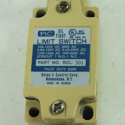 Relay And Control Corp. RCL-301 10A Oil Tight Limit Switch Roller Lever 300VAC