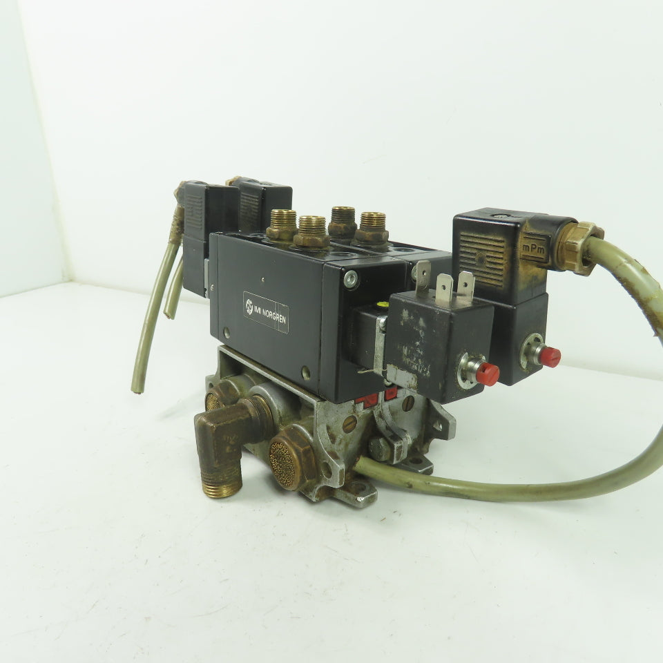 Norgren M/20152/6123 2 Solenoid Valve 10Bar 24VDC Coil W/ Manifold Block