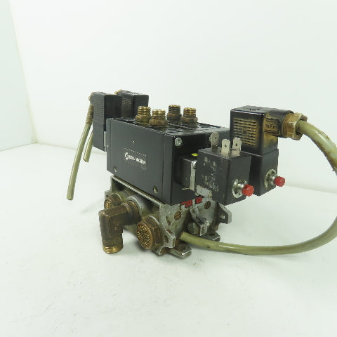 Norgren M/20152/6123 2 Solenoid Valve 10Bar 24VDC Coil W/ Manifold Block