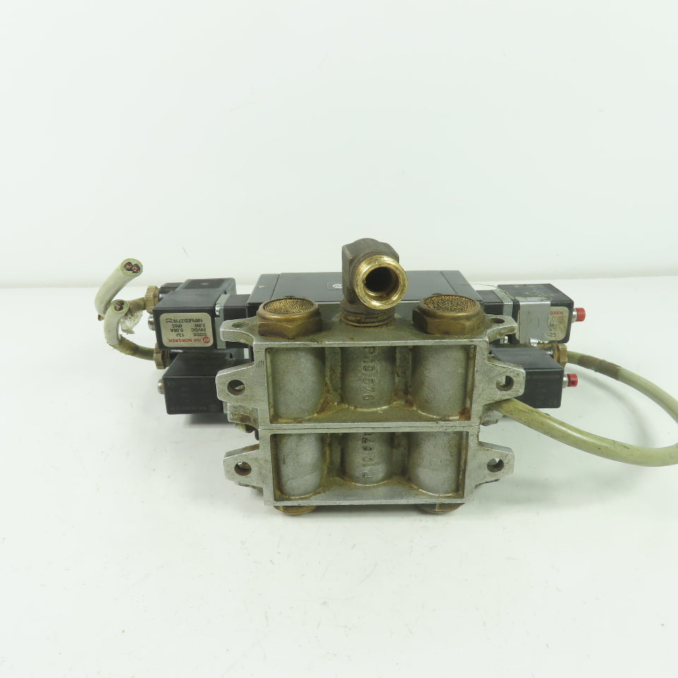 Norgren M/20152/6123 2 Solenoid Valve 10Bar 24VDC Coil W/ Manifold Block