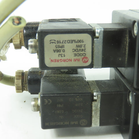 Norgren M/20152/6123 2 Solenoid Valve 10Bar 24VDC Coil W/ Manifold Block