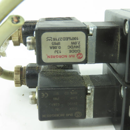Norgren M/20152/6123 2 Solenoid Valve 10Bar 24VDC Coil W/ Manifold Block