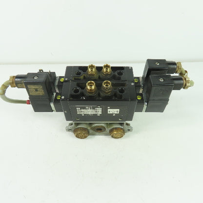 Norgren M/20152/6123 2 Solenoid Valve 10Bar 24VDC Coil W/ Manifold Block