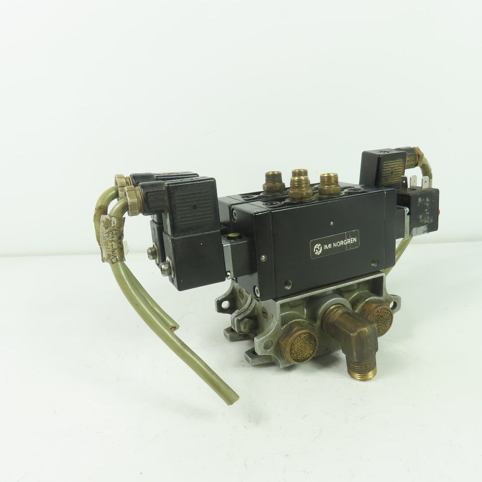 Norgren M/20152/6123 2 Solenoid Valve 10Bar 24VDC Coil W/ Manifold Block