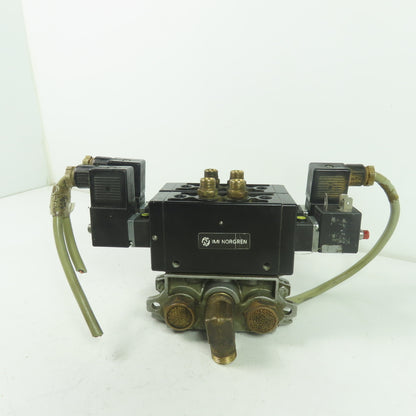 Norgren M/20152/6123 2 Solenoid Valve 10Bar 24VDC Coil W/ Manifold Block