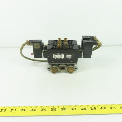 Norgren M/20152/6123 2 Solenoid Valve 10Bar 24VDC Coil W/ Manifold Block