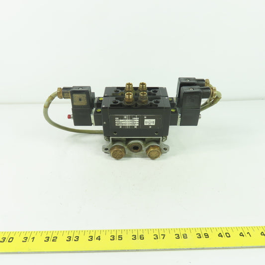 Norgren M/20152/6123 2 Solenoid Valve 10Bar 24VDC Coil W/ Manifold Block