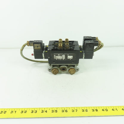 Norgren M/20152/6123 2 Solenoid Valve 10Bar 24VDC Coil W/ Manifold Block