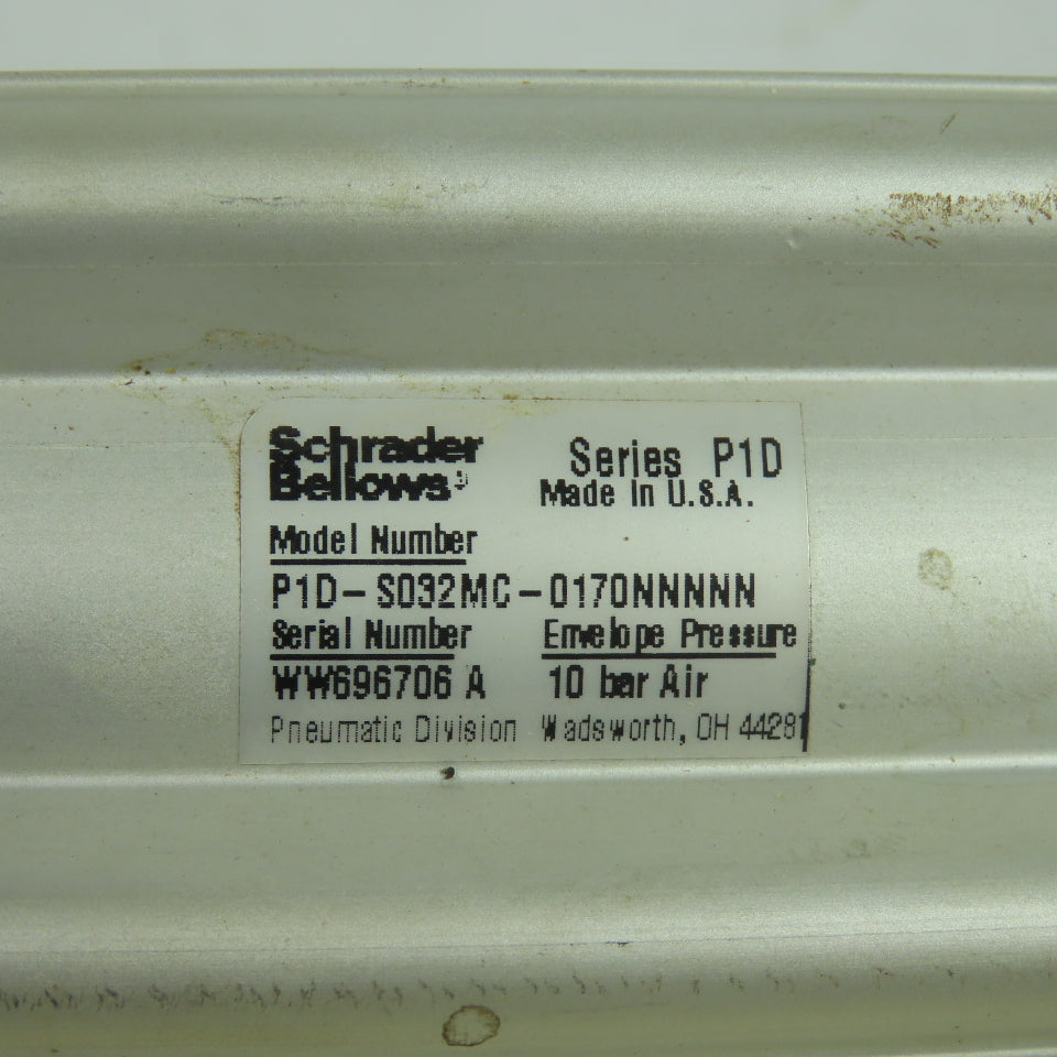 Schrader Bellows P1D-S032MC-0140NNNNN Pneumatic Cylinder 170mm Stroke 32mm Bore