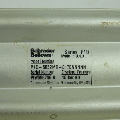 Schrader Bellows P1D-S032MC-0140NNNNN Pneumatic Cylinder 170mm Stroke 32mm Bore