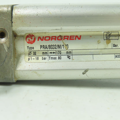 Norgren PRA/8032/M/170 Double Acting Pneumatic Cylinder 32mm Bore 170mm Stroke