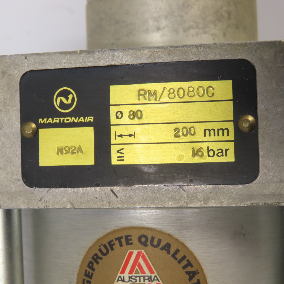 Martonair RM/8080C Double Acting Pneumatic Cylinder 80mm Bore 200mm Stroke