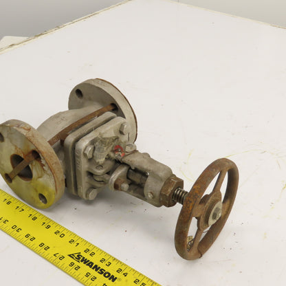 Powell A-5740 1-1/2" Flanged Stainless Steel Manual Plunge Valve 150WP