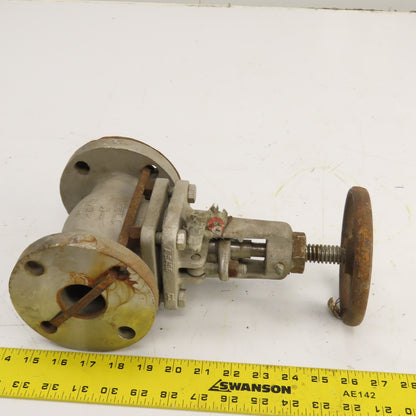 Powell A-5740 1-1/2" Flanged Stainless Steel Manual Plunge Valve 150WP