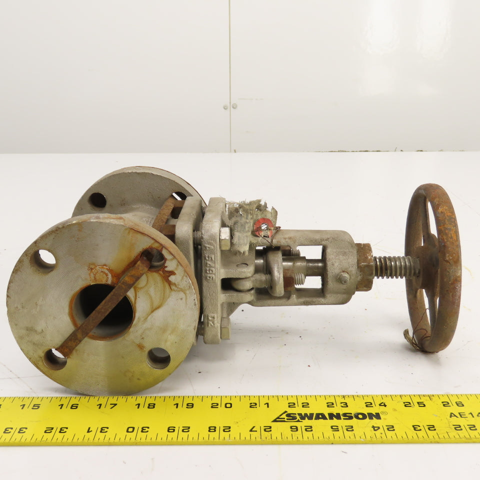 Powell A-5740 1-1/2" Flanged Stainless Steel Manual Plunge Valve 150WP
