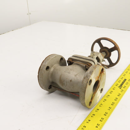 Powell A-5740 1-1/2" Flanged Stainless Steel Manual Plunge Valve 150WP
